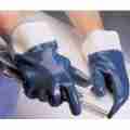 蓝色丁腈防油耐磨手套，浸胶防化手套，防油防化手套