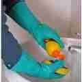 绿色丁腈防油防化手套，防酸碱手套，家用防水手套